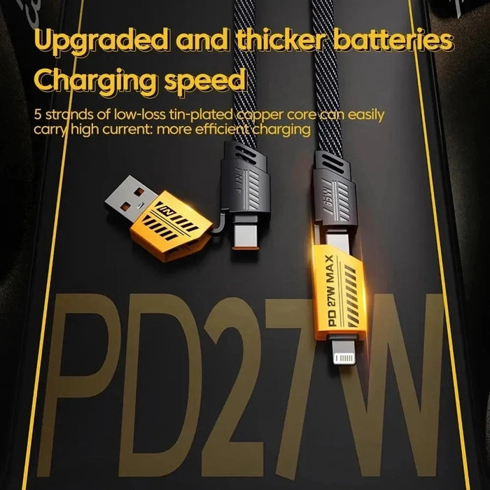 TechFusion.Hub"4 In 1 Multi USB PD Charging Cable (Type-C To C, C To Lightning, USB To C, USB To Lightning)
