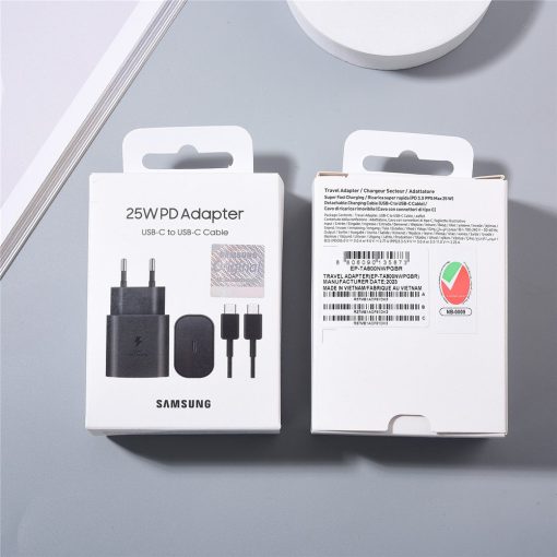 TechFusion.Hub"Samsung 25w PD Super Fast Charging Adapter With Type-C Cable – 2 Pin