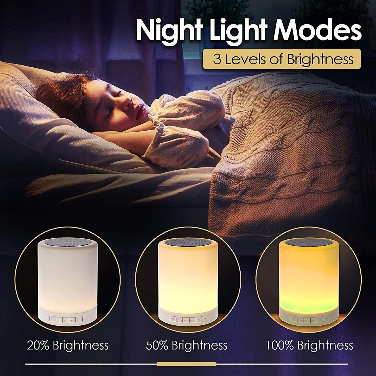 TechFusion.Hub"Portable Bluetooth Touch Color Control LED Lamp Speaker