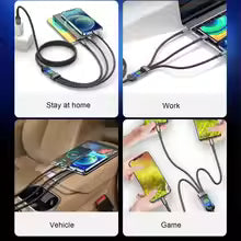 TechFusion.Hub"100w Fast Charging Cable Three-in-one Charging Cable Universal 3 1 Fast Charging Cable with Type-c Micro Usb Connectors for Cell