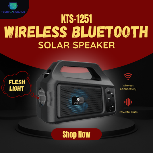 TechFusion.Hub"KTS‑1251 bluetooth speaker solar charging, flashlight, multiple playback modes