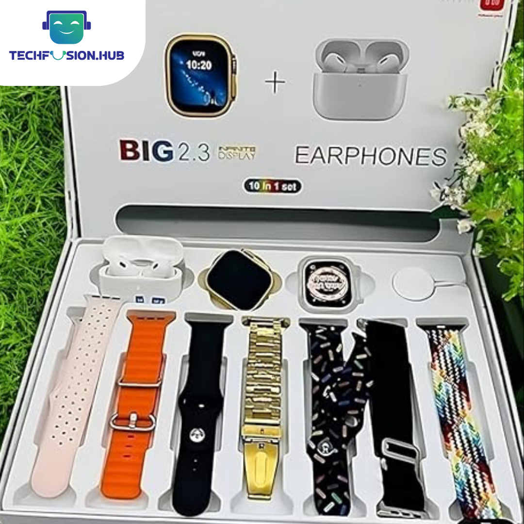 TechFusion.Hub"10 in 1 I20 Ultra Max Suit Smartwatch With 7 Straps