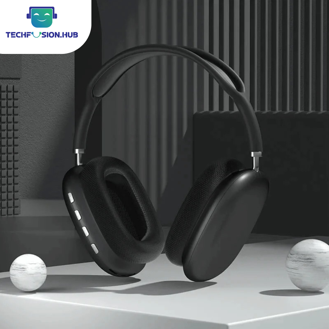 Techfusion.Hub"P9 Wireless Bluetooth Headphones – Hi-Fi Sound, Foldable Design, Built-in Mic & TF Card Sup