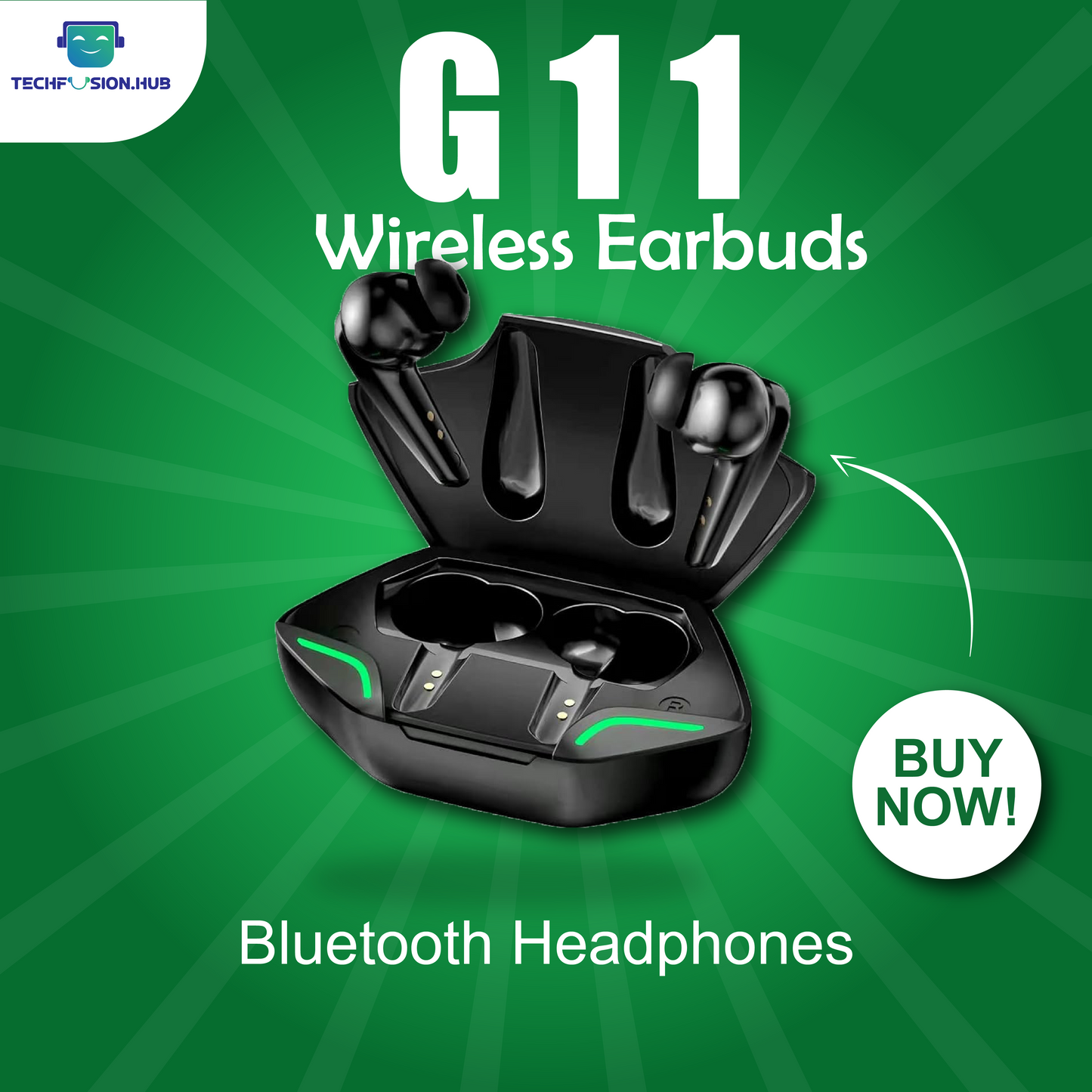 TechFusion.Hub"G11 TWS Stereo Bass Gaming Earbuds